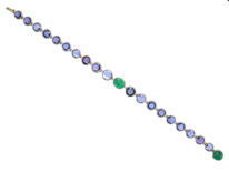 Edwardian Platinum, Sapphire & Emerald Bracelet
