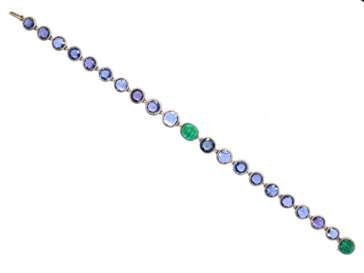 Edwardian Platinum, Sapphire & Emerald Bracelet