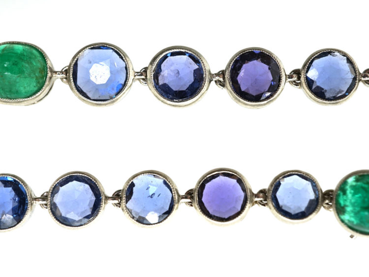 Edwardian Platinum, Sapphire & Emerald Bracelet