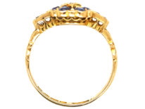 Edwardian 18ct Gold, Sapphire & Diamond Cluster Ring