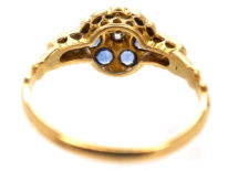 Edwardian 18ct Gold, Sapphire & Diamond Cluster Ring