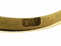 Victorian 18ct Gold, Five Stone Diamond Carved Half Hoop Ring