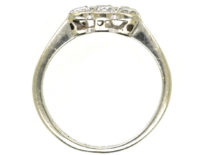 Art Deco 18ct Gold, Platinum & Diamond Square Ring