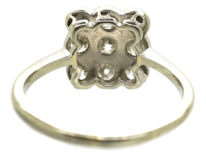 Art Deco 18ct Gold, Platinum & Diamond Square Ring