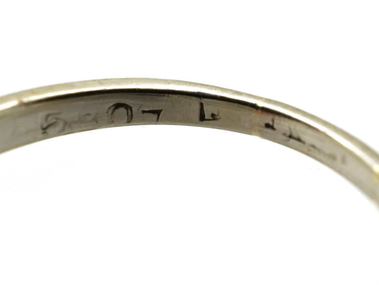 Art Deco 18ct Gold, Platinum & Diamond Square Ring