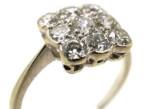 Art Deco 18ct Gold, Platinum & Diamond Square Ring