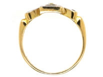 Art Deco 18ct Gold, Platinum & Diamond Square Ring