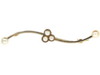 Edwardian 15ct Gold & Platinum Brooch Set With Natural Pearls