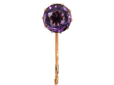 Edwardian 9ct Gold & Amethyst Tie Pin