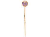 Edwardian 9ct Gold & Amethyst Tie Pin