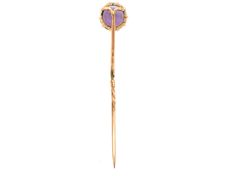 Edwardian 9ct Gold & Amethyst Tie Pin