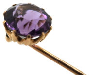 Edwardian 9ct Gold & Amethyst Tie Pin