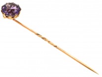 Edwardian 9ct Gold & Amethyst Tie Pin