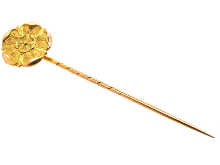 Edwardian 15ct Gold Tudor Rose Tie Pin