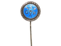 Swedish Silver & Enamel Golfing Tie Pin