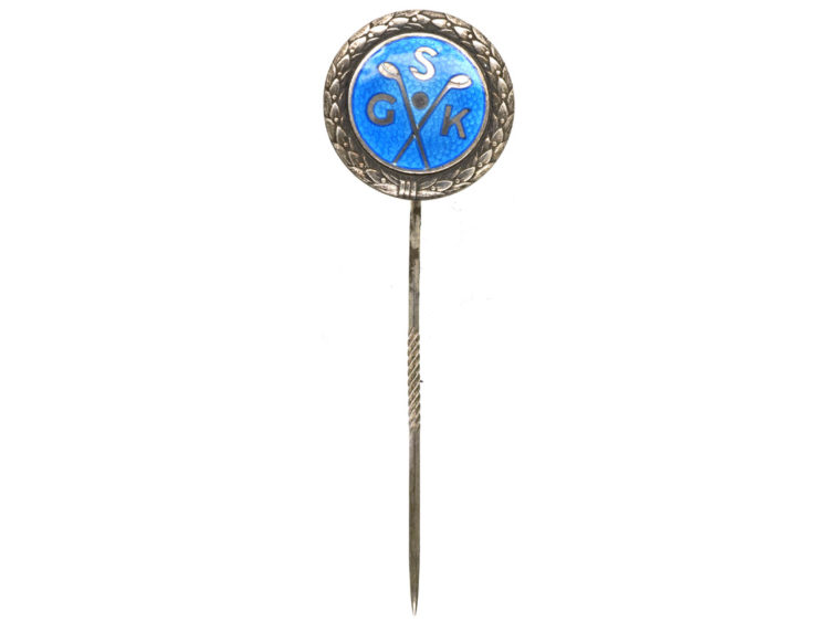 Swedish Silver & Enamel Golfing Tie Pin