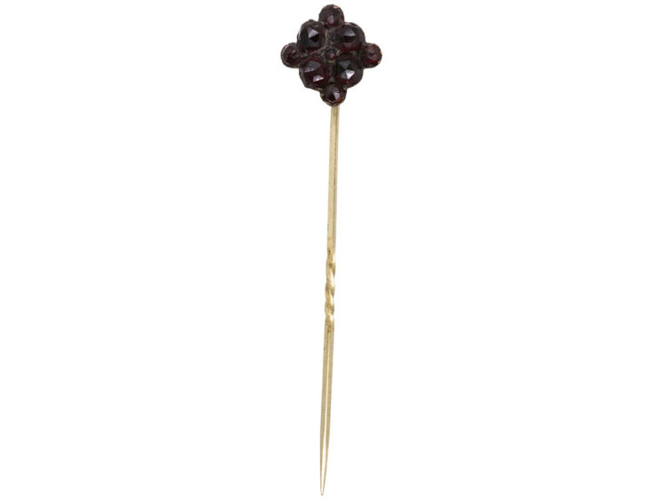 Edwardian Bohemian Garnet Cluster Tie Pin