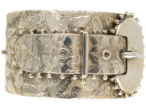 Victorian Wide Silver Engraved Buckle Bangle