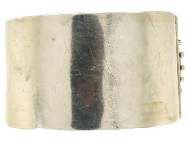 Victorian Wide Silver Engraved Buckle Bangle