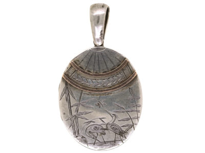 Victorian Silver & Gold Overlay Aesthetic Period Oval Locket