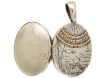 Victorian Silver & Gold Overlay Aesthetic Period Oval Locket