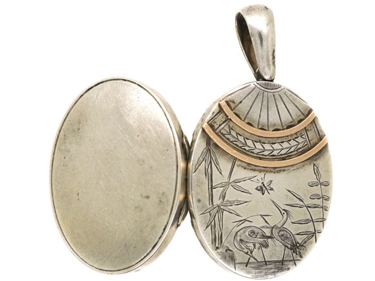 Victorian Silver & Gold Overlay Aesthetic Period Oval Locket