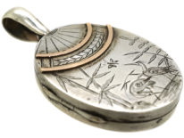 Victorian Silver & Gold Overlay Aesthetic Period Oval Locket