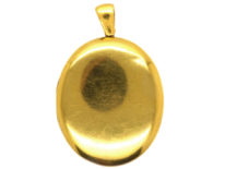 Victorian 18ct Gold Locket With Natural Split Pearl & Rose Diamond Star Motif