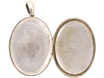 Victorian Large Oval Silver Plain Locket