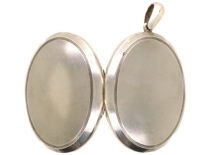 Victorian Large Oval Silver Plain Locket