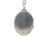 Victorian Silver & Two Colour Gold Overlay Locket With Flower Motif