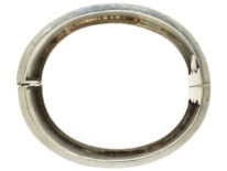 Victorian Wide Silver Bangle With Engraved Song Birds