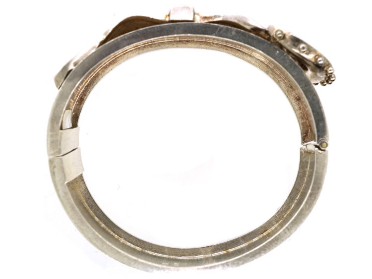 Victorian Silver Engraved Buckle Bangle