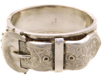 Victorian Silver Engraved Buckle Bangle