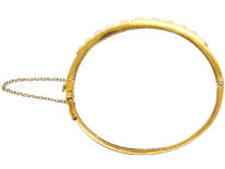Edwardian 9ct Gold Bangle Set With Natural Split Pearls