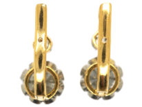 French 18ct Gold Diamond Set Drop Earrings