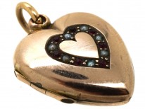 Edwardian Heart Within a Heart 9ct Gold Back & Front Locket