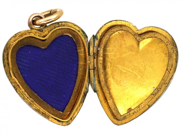 Edwardian Heart Within a Heart 9ct Gold Back & Front Locket