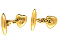 Edwardian 18ct Gold Heart Cufflinks