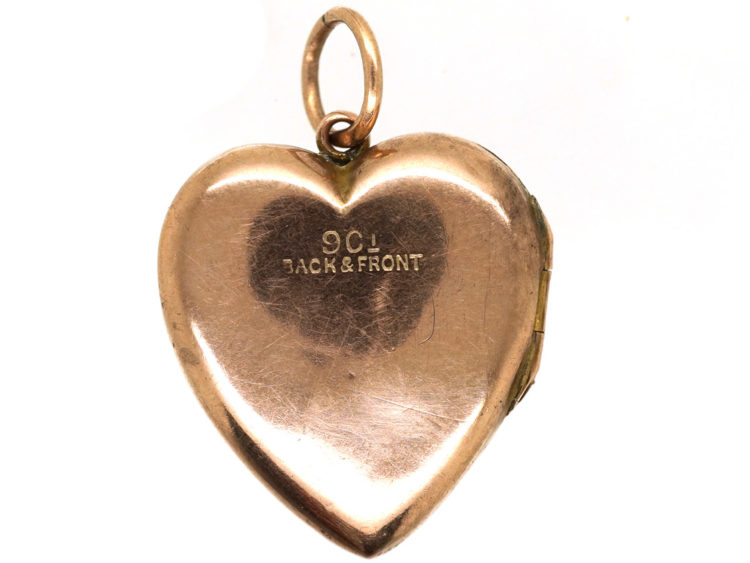 Edwardian 9ct Back & Front Locket With A Bow Motif Set With Garnets & Pearls