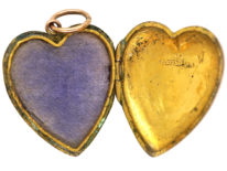 Edwardian 9ct Back & Front Locket With A Bow Motif Set With Garnets & Pearls