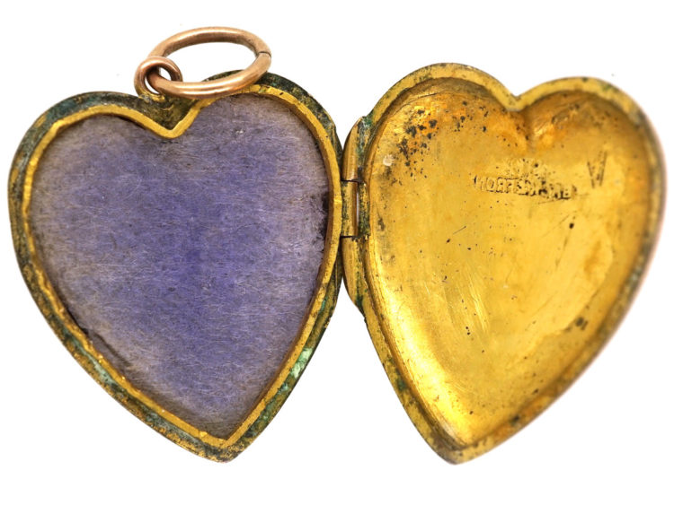 Edwardian 9ct Back & Front Locket With A Bow Motif Set With Garnets & Pearls