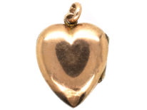 Edwardian 9ct Gold Heart Shaped Locket Set With a Pearl
