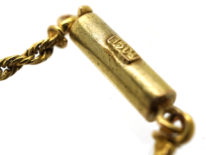 Edwardian 15ct Gold Heart Pendant Set With a Diamond on a 15ct Gold Chain