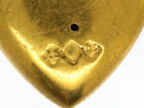 Edwardian 15ct Gold Heart Pendant Set With a Diamond on a 15ct Gold Chain