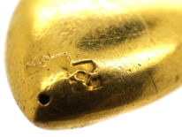 Edwardian 15ct Gold Swallow & Heart Pendant on 9ct Gold Chain