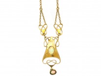 Art Nouveau 15ct Gold Necklace Set With Opals by Murrle Bennett & Co