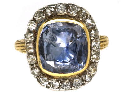 Georgian Sapphire & Diamond Ring