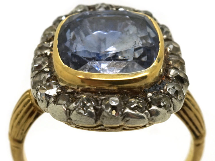 Georgian Sapphire & Diamond Ring