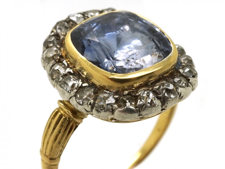 Georgian Sapphire & Diamond Ring